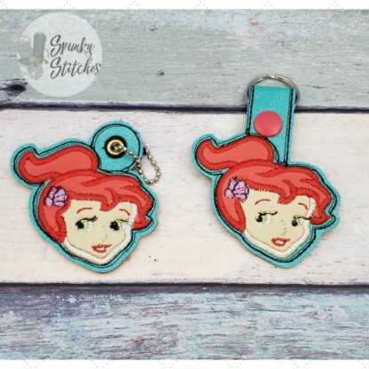 Toddler Princess Mermaid Key Fob and Zipper Pull