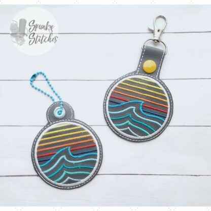 Retro Waves Key Fob and Zipper Pull