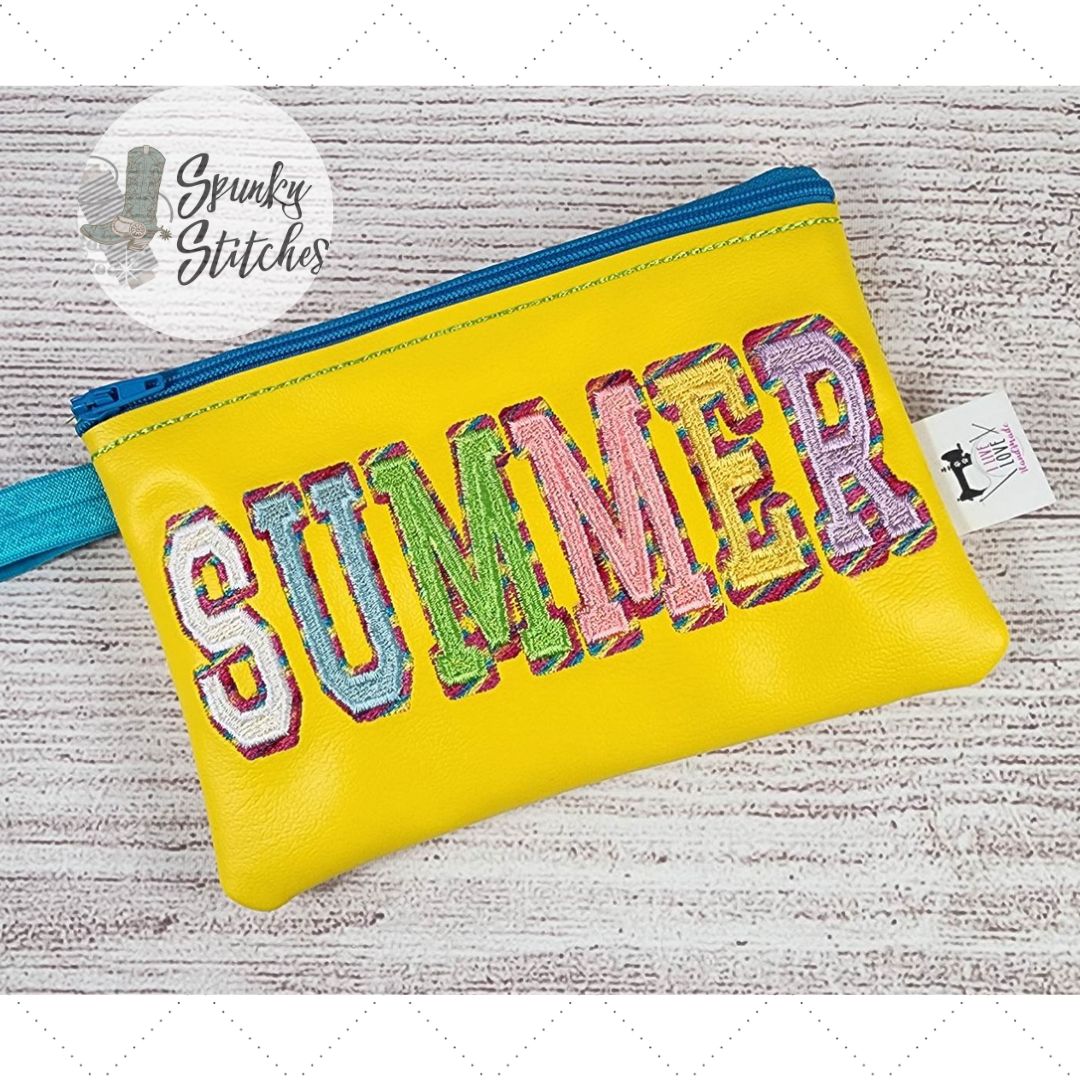Summer Block Letter Zipper Bag