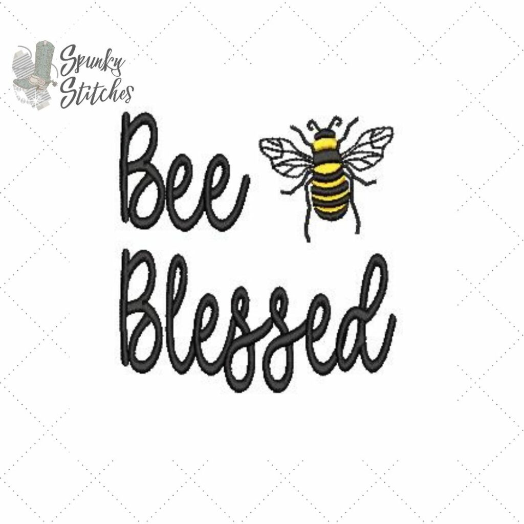 Bee Blessed Embroidery Design