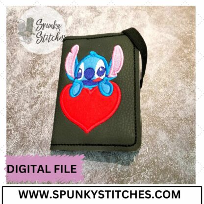 Blue Alien Heart Mini Notebook Cover