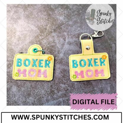 Boxer Mom Key Fob and Zipper Pull