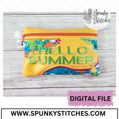 Hello Summer Wave Zipper Bag