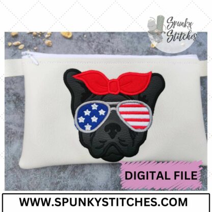 Patriotic Frenchie Zipper Bag