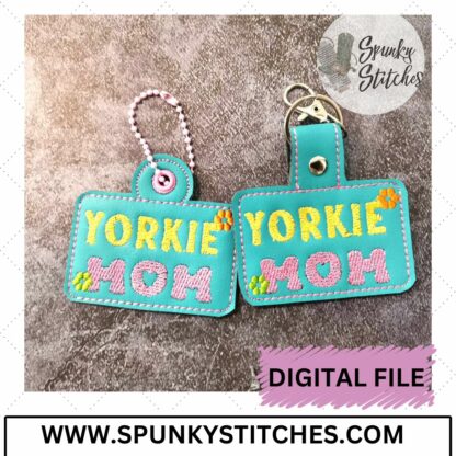 Yorkie Mom Key Fob and Zipper Pull