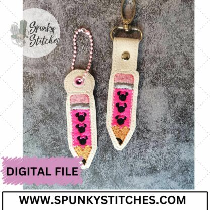 Girl Mouse Pencil Key Fob and Zipper Pull