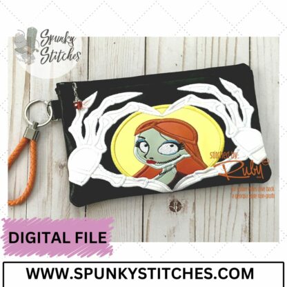 SKeleton Heart Hands Sally Zipper Bag