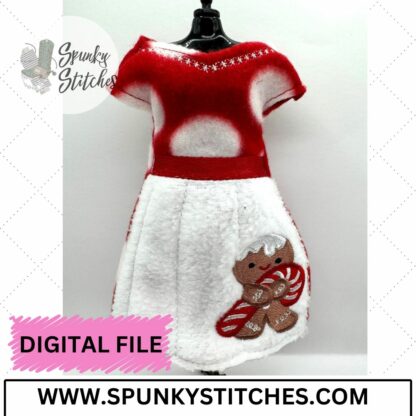 Gingerbread With Candy Cane Elf Dress