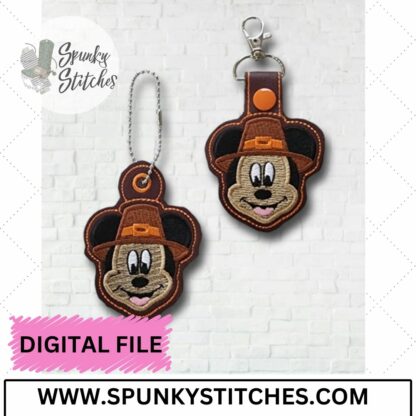 Mouse Pilgrim Key Fob and Zipper Pull