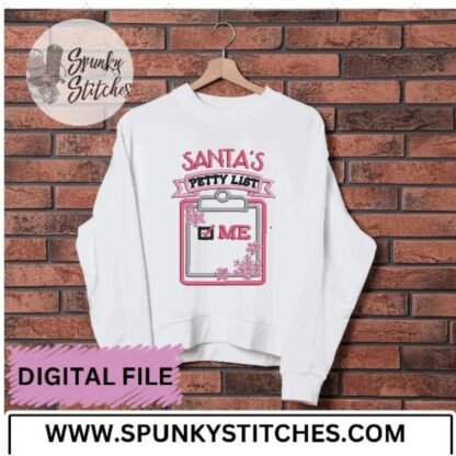 Santa's Petty List Applique