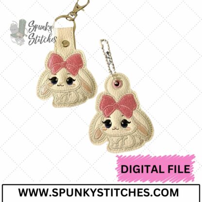 Big Bow Bunny Key Fob and Zipper Pull