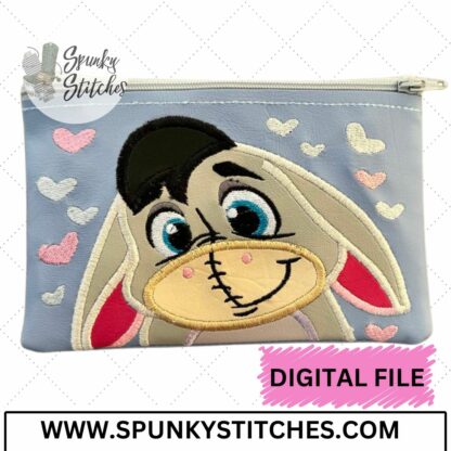 Sad Donkey Hearts Zipper Bag