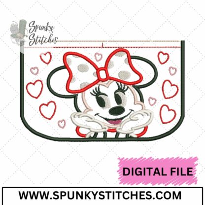 Girl Mouse Hearts Trifold Zipper Wallet Top ADD ON (wallet isn't included)