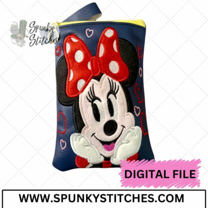 Girl Mouse Hearts Zipper Bag