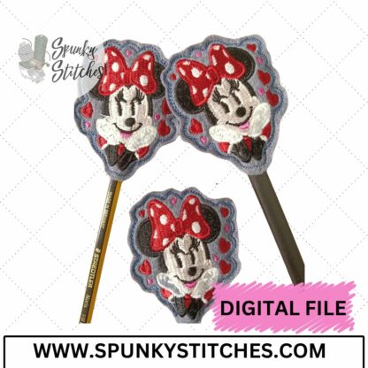 Girl Mouse Hearts Pencil Topper