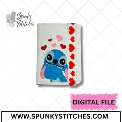 Blue Alien Hearts Mini Notebook Cover