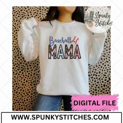 Baseball Mama Embroidery Applique