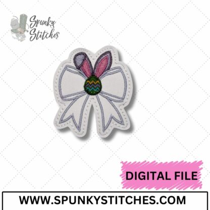 Easter Bunny Bow Feltie Embroidery File – In-the-Hoop Design – 4x4 & 5x7 Hoop Sizes – Digital Download - Image 3