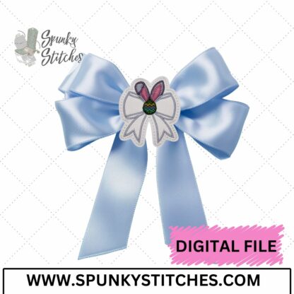 Easter Bunny Bow Feltie Embroidery File – In-the-Hoop Design – 4x4 & 5x7 Hoop Sizes – Digital Download