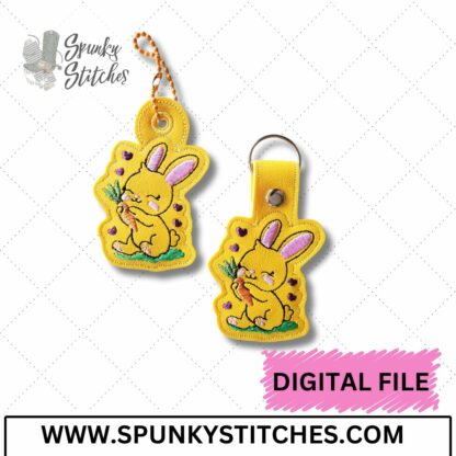 Bunny Carrot Key Fob and Zipper Pull