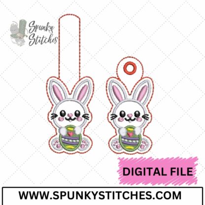 Easter Bunny Egg Key Fob and Zipper Pull