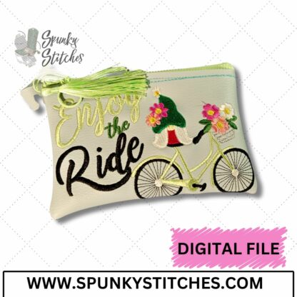 Enjoy The Ride ITH Zipper Bag Embroidery File