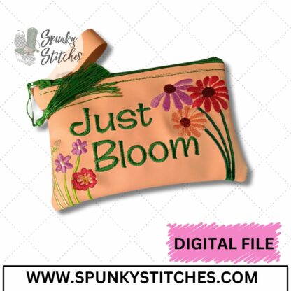 Just Bloom ITH Zipper Bag Embroidery File