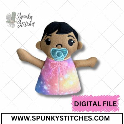 Baby With Hair and Passy Stuffy (Swaddle Not Included)