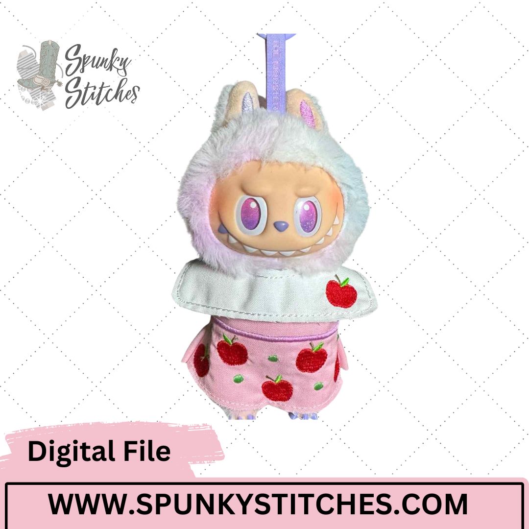 Bubu Monster Collared Apple Dress Digital Embroidery File