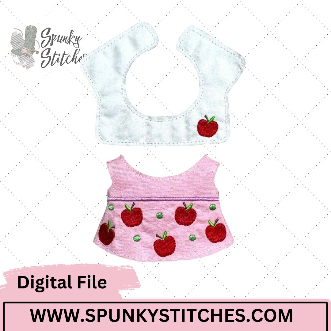 Bubu Monster Collared Apple Dress Digital Embroidery File - Image 2