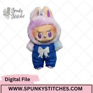 Bubu Monster Bow Jean Overalls Digital Embroidery File