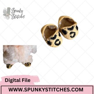 Bubu Monster Cheetah Print Shoes Digital Embroidery File