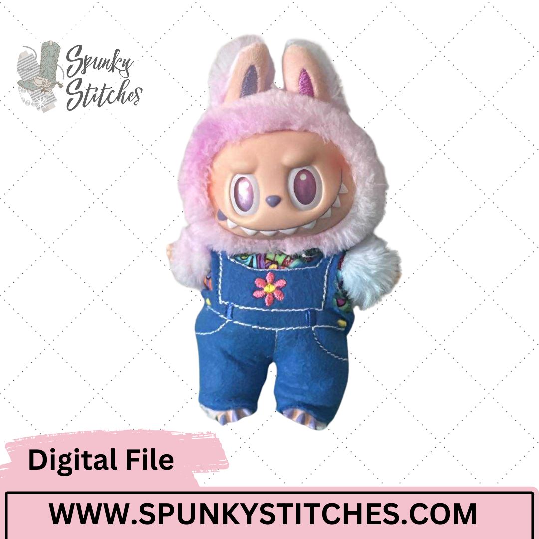 Bubu Monster Daisy Overalls Digital Embroidery File