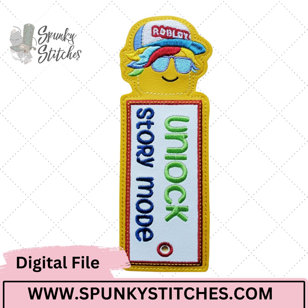 Blox Guy Bookmark Digital Embroidery File
