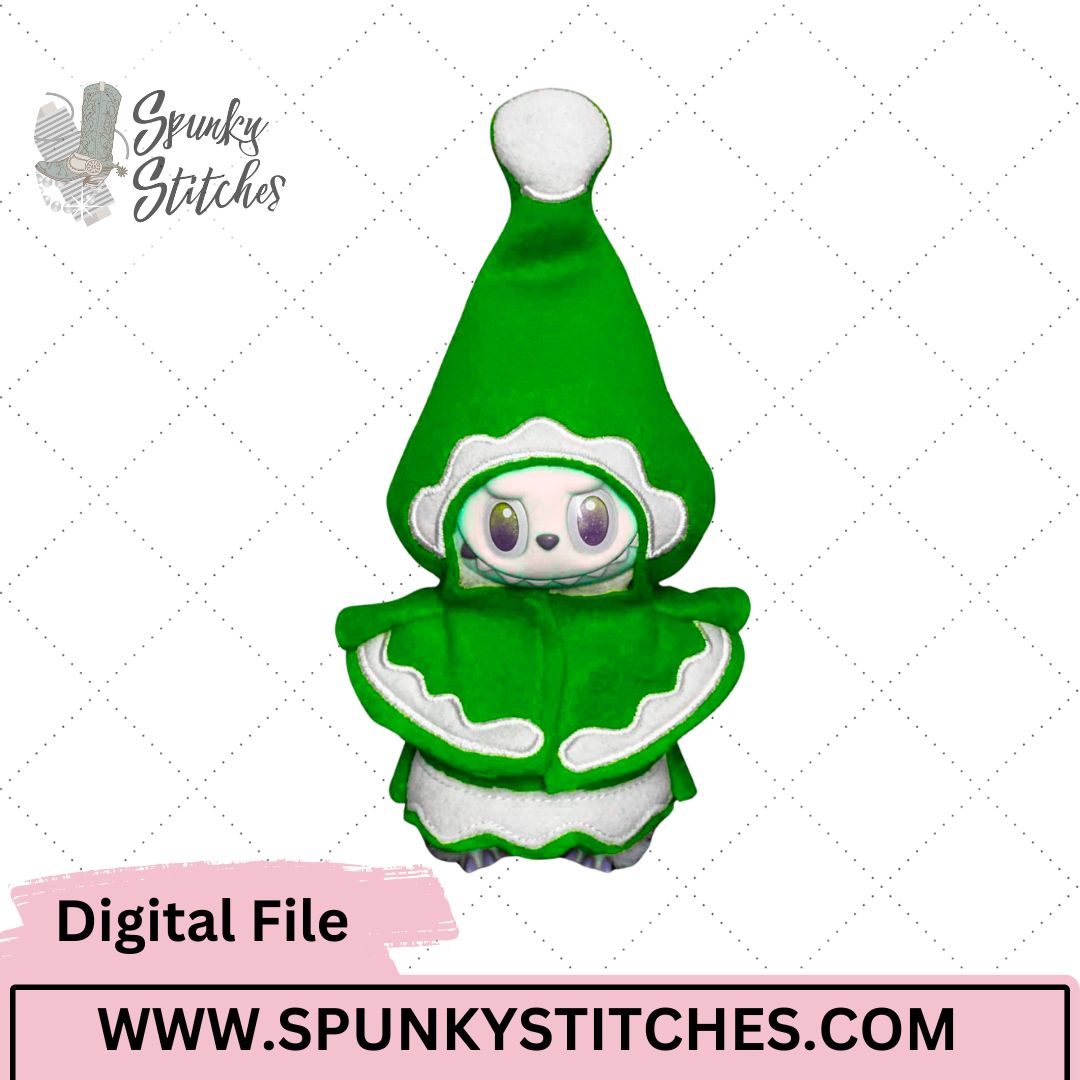Bubu Monster Christmas Elf Costume Digital Embroidery File - Image 4