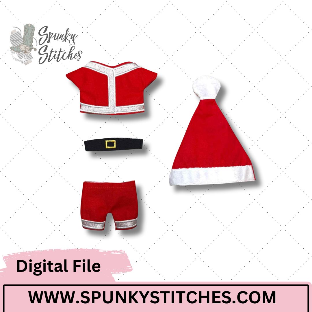 Bubu Monster Santa Costume Digital Embroidery File - Image 2