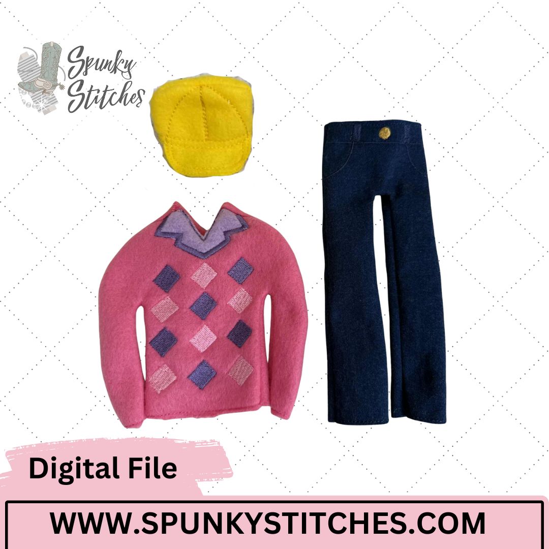 saja baby elf costume embroidery file