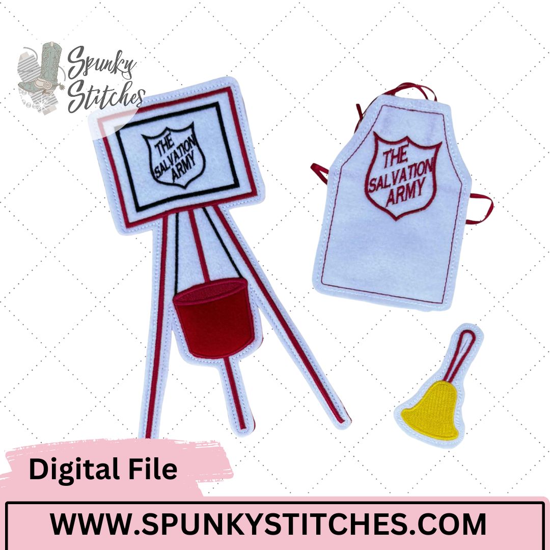 Elf Charity Donation Apron And Donation Stand Embroidery File
