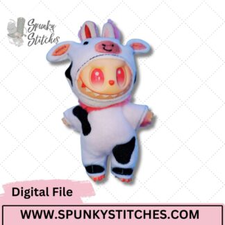 labubu cow costume embroidery file