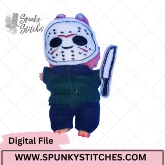 labubu jason costume embroidery design