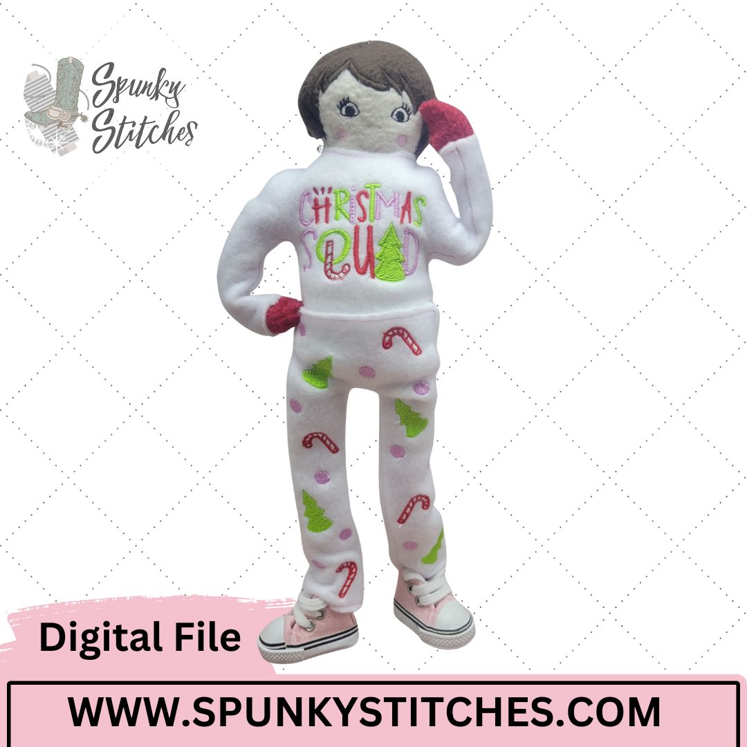 Christmas Squad Elf Outfit Digital Embroidery File