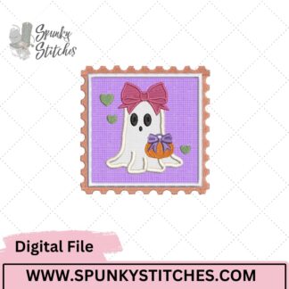 Cute Ghost Stamp Embroidery Applique