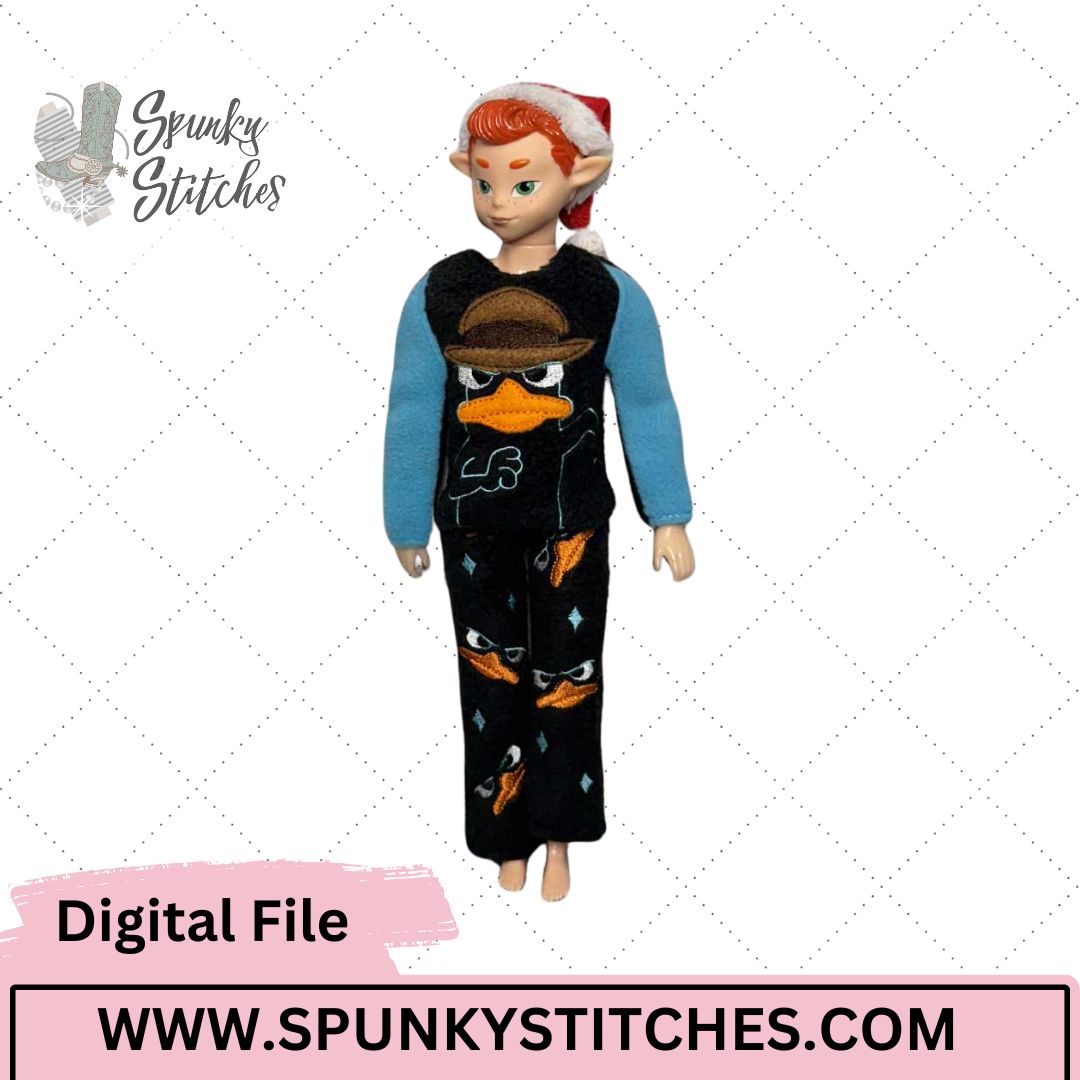 Perrie Platypus Elf Outfit Digital Embroidery File