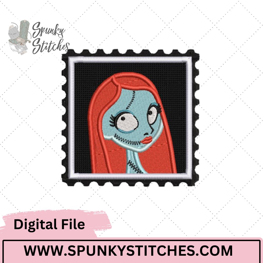 nbc sally stamp applique embroidery design