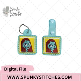 sally stamp key fob embroidery file