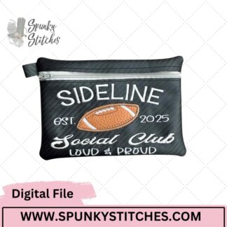 sideline social club zipper bag embroidery file