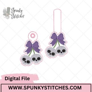 Skeleton Cherries Key Fob and Zipper Pull
