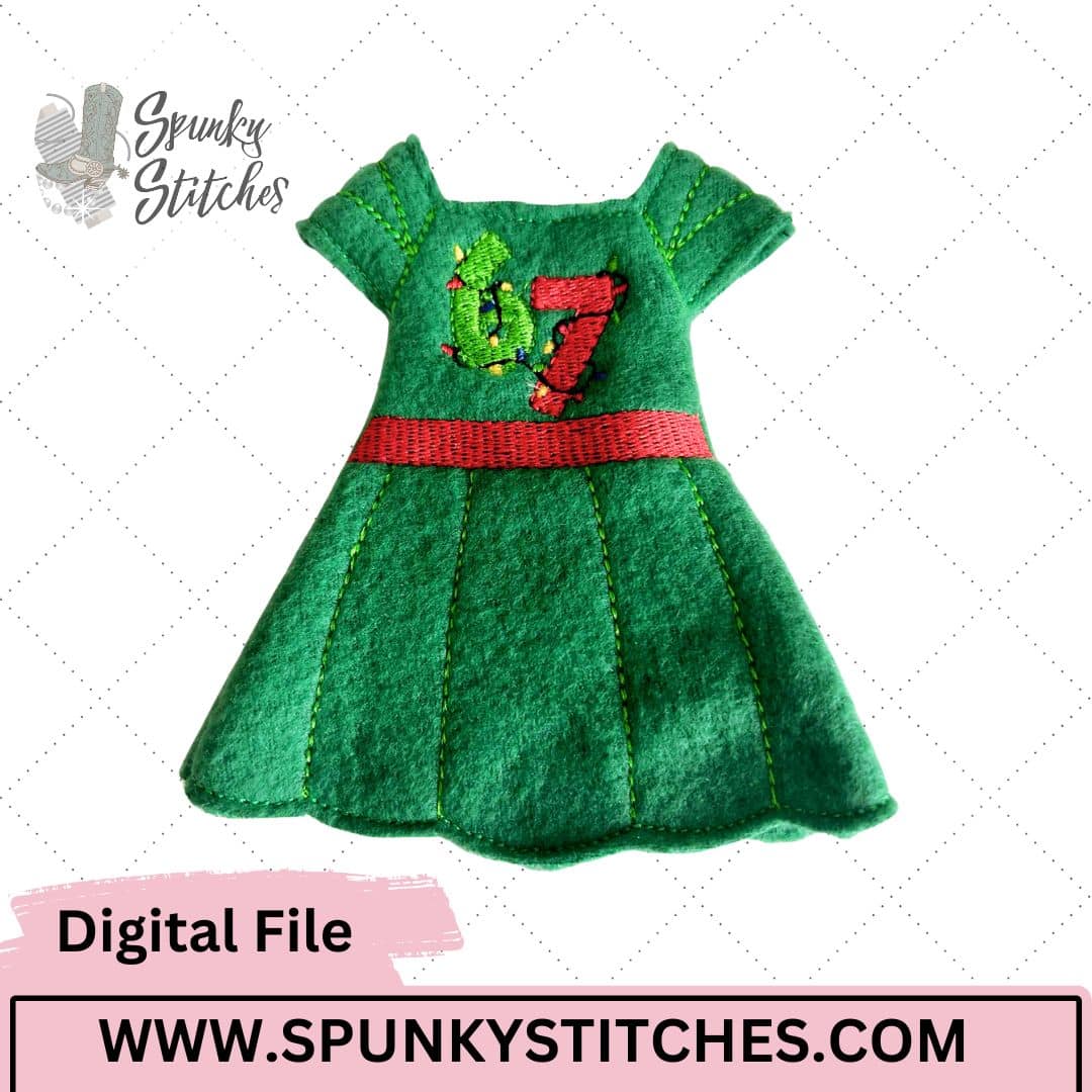 67 elf dress embroidery file