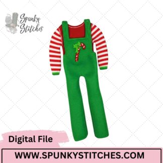 candy cane elf outfit embroidery file