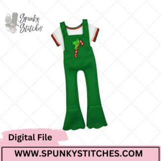 candy cane elf outfit embroidery file